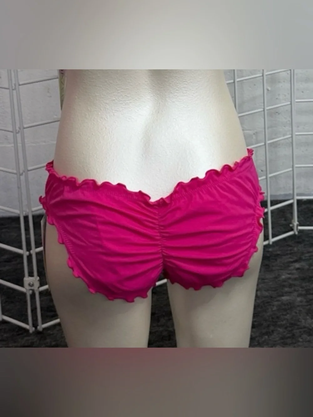 Ruffled Bikini Bottoms in Hot Pink